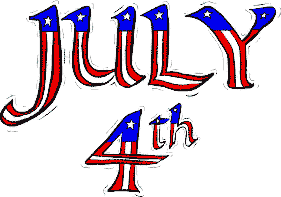 A graphic of the words - July 4th.