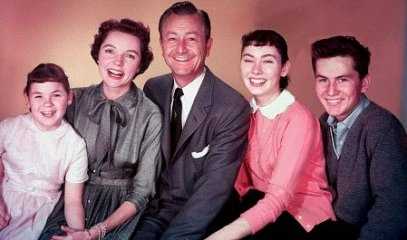 Picture of the Anderson family from the Father Knows Best series on TV. The father was played by Robert Young.